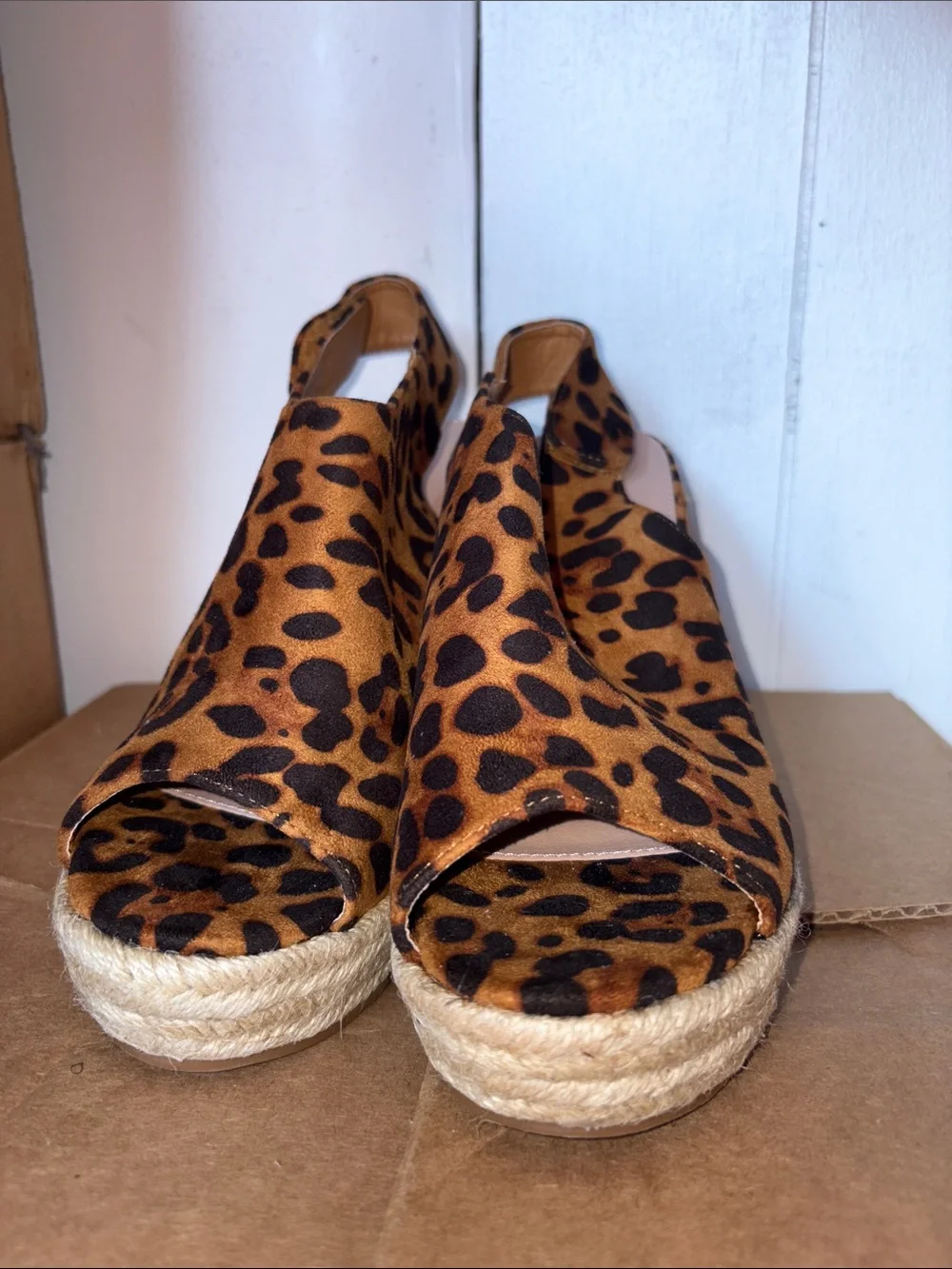 Allegra K Print Espadrille Wedge Sandals - Women size 9